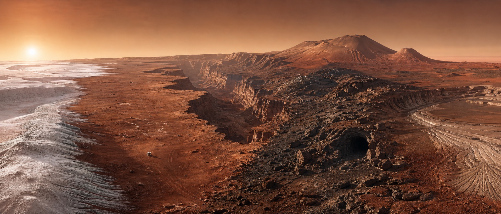 Six distinct Martian terrain archetypes seen in an orbital survey